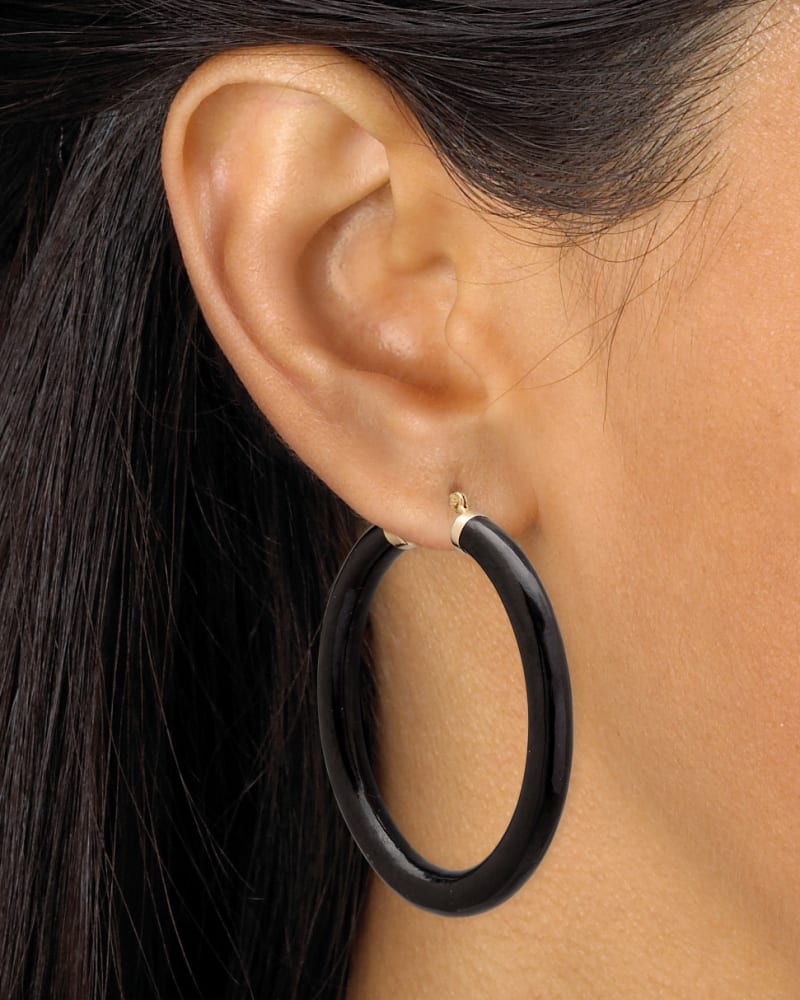 Large jade hoop on sale earrings